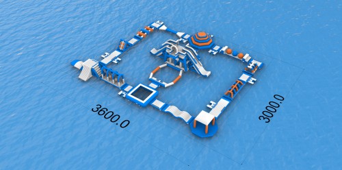 Mega parco acquatico gonfiabile da 36 m x 30 m per il massimo divertimento in famiglia